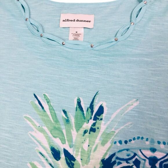 Alfred Dunner Blue Pineapple Graphic T-Shirt - Picture 4 of 8